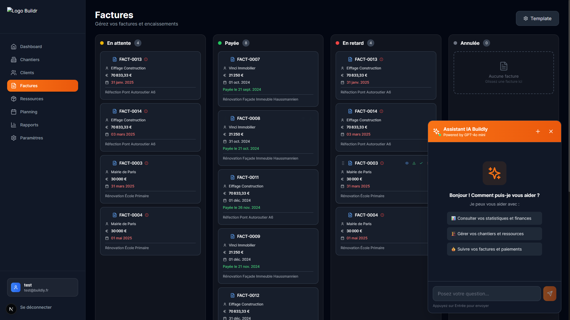 Gestion des factures